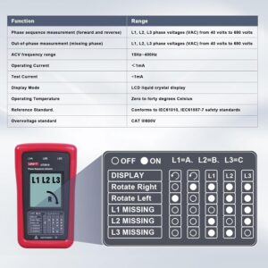 Đồng hồ chỉ thị pha UNI-T UT261A 29 Đồng hồ chỉ thị pha UNI-T UT261A