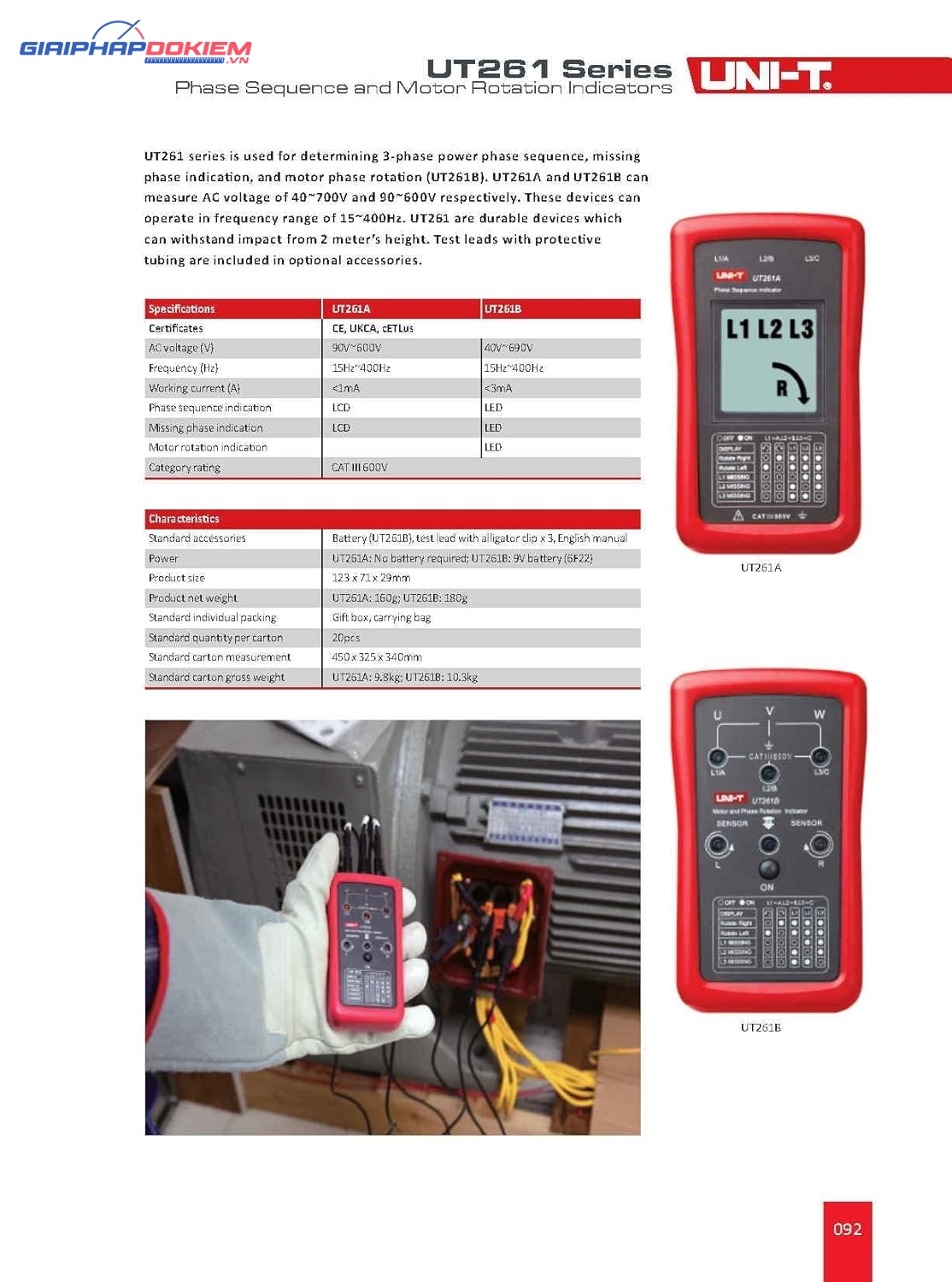Đồng hồ chỉ thị pha UNI-T UT261A 16 Đồng hồ chỉ thị pha UNI-T UT261A