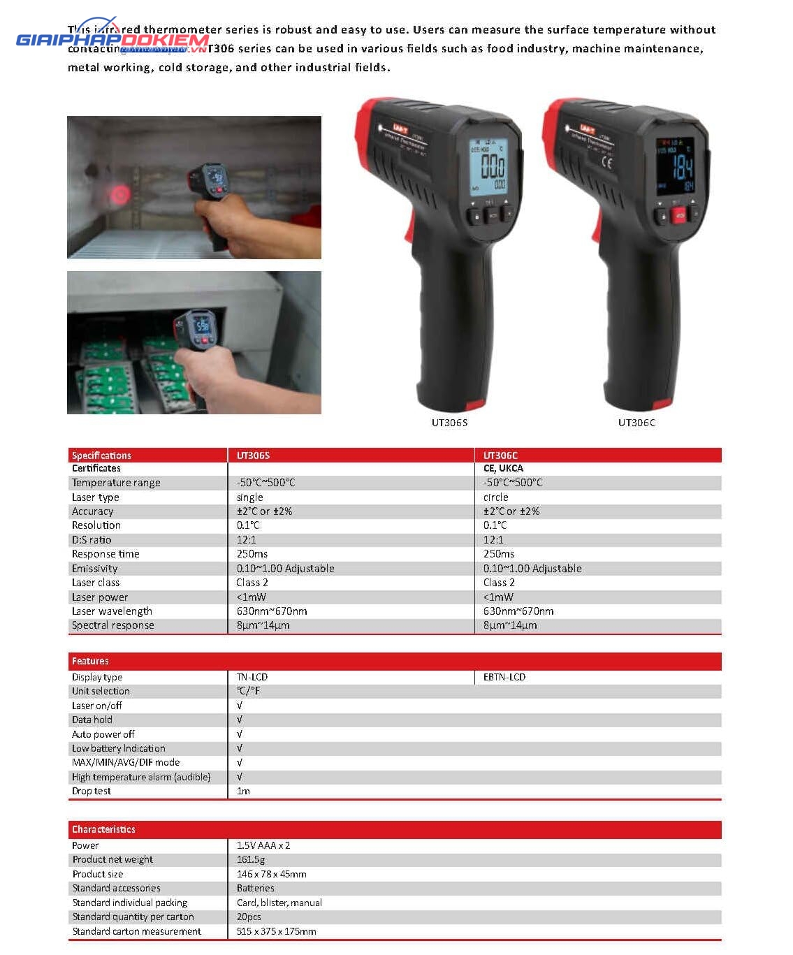 Thiết bị đo nhiệt độ hồng ngoại UNI-T UT306S 18 Thiết bị đo nhiệt độ hồng ngoại UNI-T UT306S