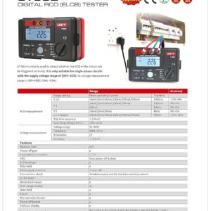 Thiết bị kiểm tra dòng rò RCD UNI-T UT582+ 29 Thiết bị kiểm tra dòng rò RCD UNI-T UT582+