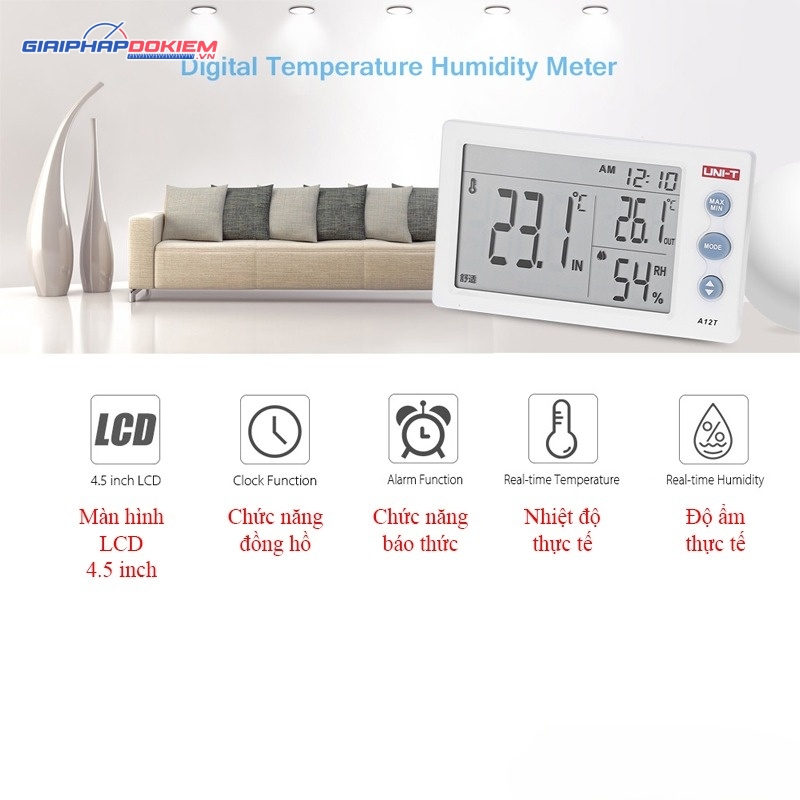 Thiết bị đo nhiệt độ, độ ẩm UNI-T A12T 12 Thiết bị đo nhiệt độ, độ ẩm UNI-T A12T