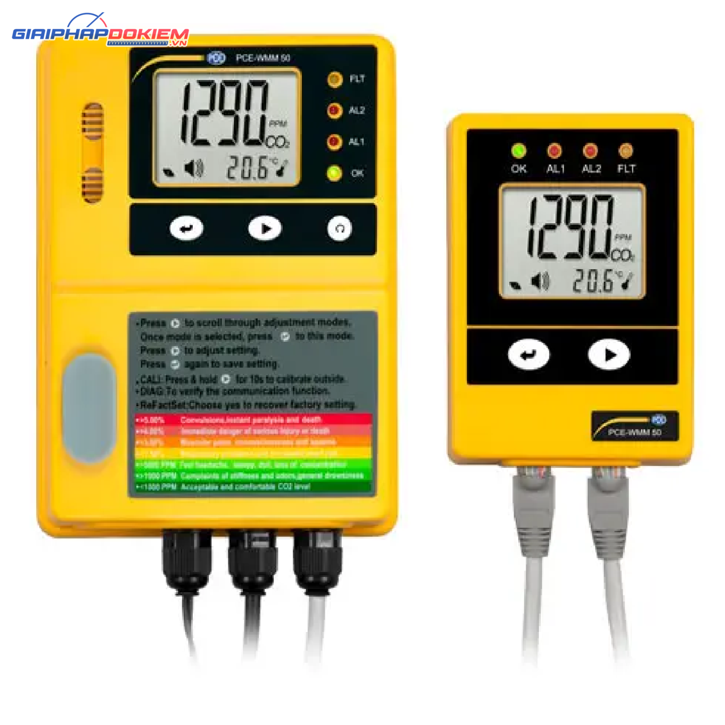 Máy đo chất lượng không khí Carbon Dioxide PCE PCE-WMM 50-ICA có chứng nhận hiệu chuẩn ISO 5 Máy đo chất lượng không khí Carbon Dioxide PCE PCE-WMM 50-ICA có chứng nhận hiệu chuẩn ISO