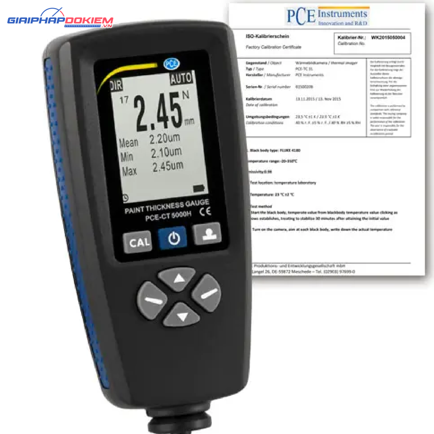 Máy đo độ dày PCE PCE-CT 5000H-ICA bao gồm chứng chỉ hiệu chuẩn ISO 23 PCE PCE-CT 5000H-ICA