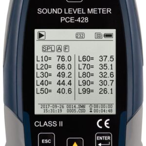 Máy đo SPL loại 2 PCE PCE-428-Kit-N-ICA có bộ hiệu chuẩn âm thanh bao gồm chứng nhận ISO Cal 39 Máy đo SPL loại 2 PCE PCE-428-Kit-N-ICA có bộ hiệu chuẩn âm thanh bao gồm chứng nhận ISO Cal