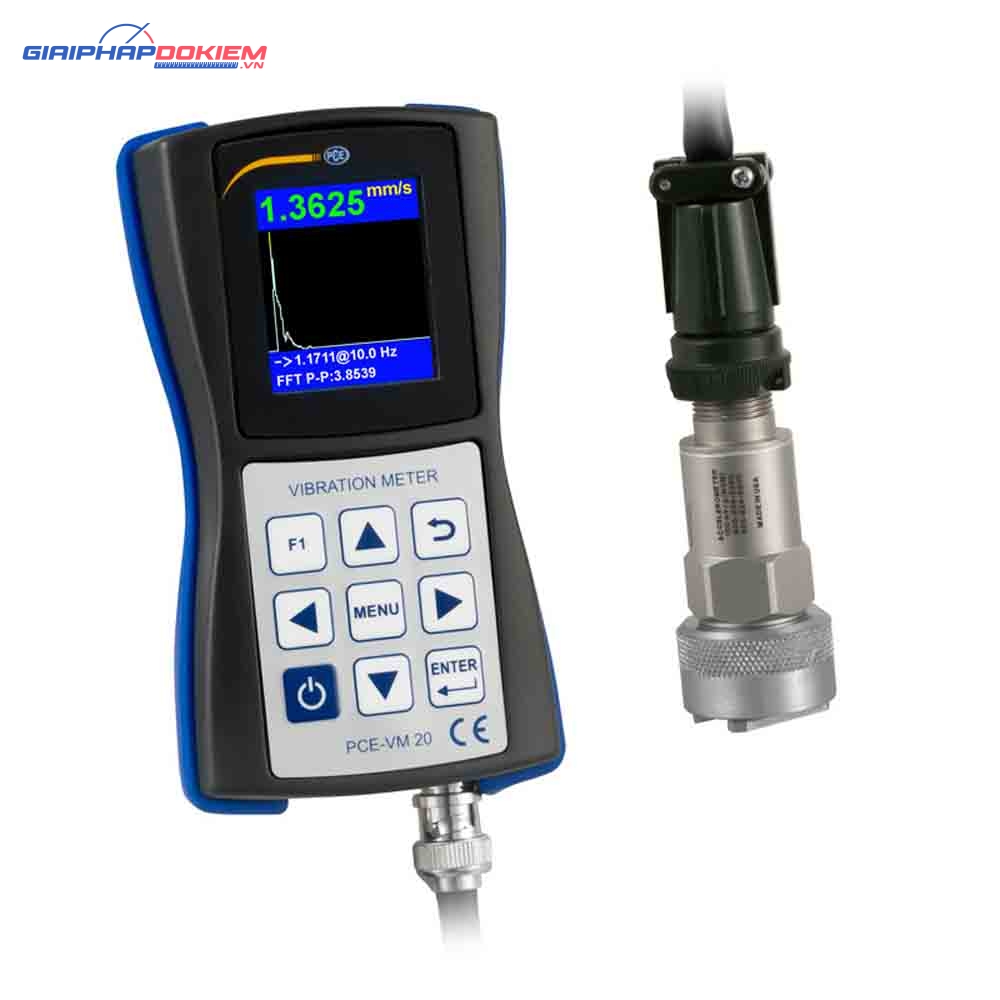 Máy đo gia tốc PCE PCE-VM 20-ICA bao gồm Chứng nhận hiệu chuẩn ISO 11 Máy đo gia tốc PCE PCE-VM 20-ICA bao gồm Chứng nhận hiệu chuẩn ISO