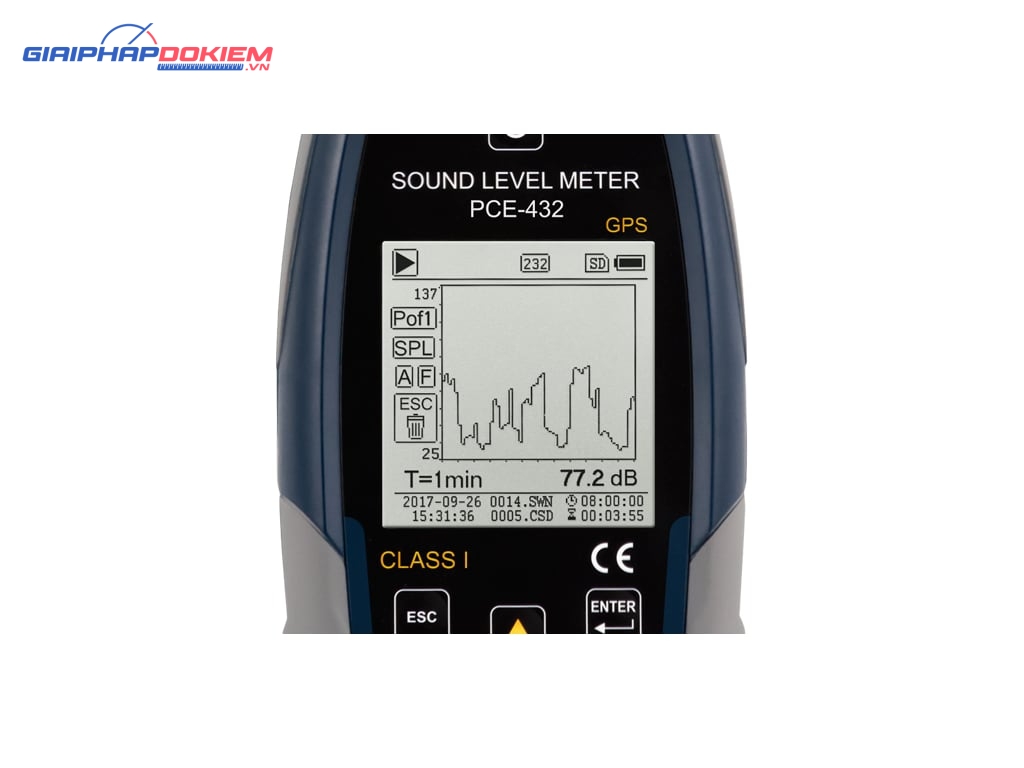 Máy đo độ ồn SPL ghi dữ liệu loại 1 có GPS PCE PCE-432 17 Máy đo độ ồn SPL ghi dữ liệu loại 1 có GPS PCE PCE-432