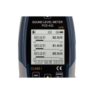 Máy đo độ ồn SPL ghi dữ liệu loại 1 có GPS PCE PCE-432