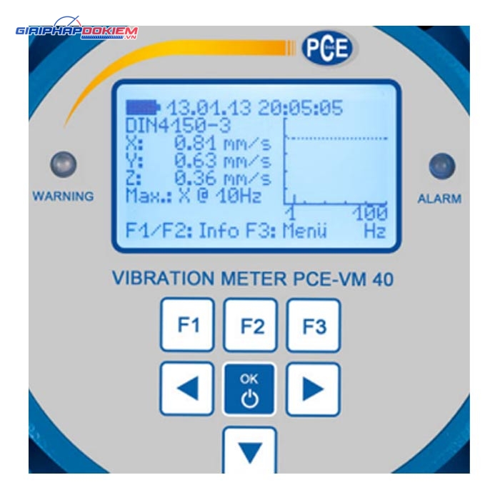 Máy đo gia tốc PCE PCE-VM 40C 7 Máy đo gia tốc PCE PCE-VM 40C