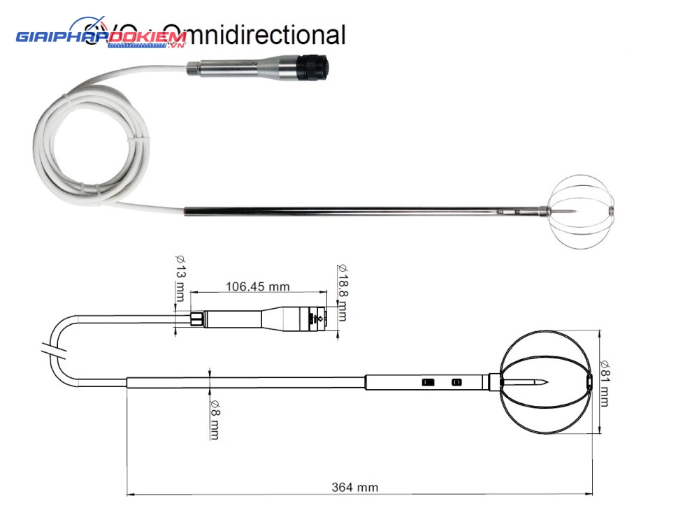 Đầu đo tốc độ gió và nhiệt độ môi trường KIMO SVO 5 Đầu đo tốc độ gió và nhiệt độ môi trường KIMO SVO