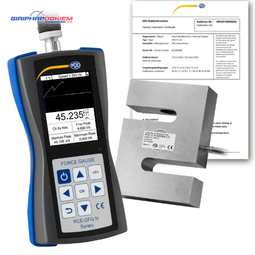 Máy đo lực PCE PCE-DFG N 50K-ICA bao gồm Giấy chứng nhận hiệu chuẩn ISO 8 Máy đo lực PCE PCE-DFG N 50K-ICA bao gồm Giấy chứng nhận hiệu chuẩn ISO