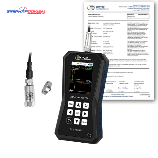 Máy đo gia tốc PCE PCE-VT 3900-ICA bao gồm Chứng nhận hiệu chuẩn ISO 36 PCE PCE-VT 3900-ICA