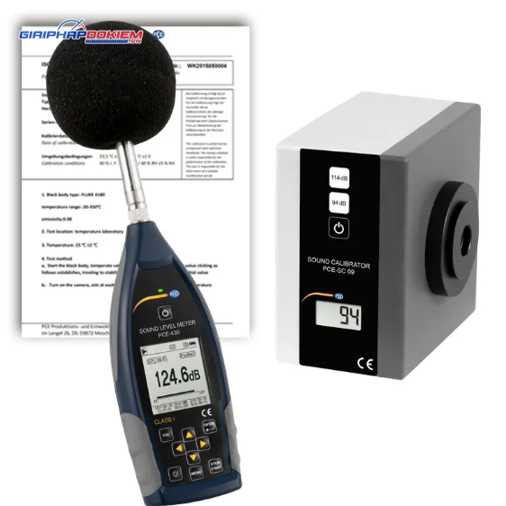 Máy đo độ ồn SPL loại 1 PCE PCE-430-SC 09-ICA bao gồm Chứng nhận hiệu chuẩn ISO 35 PCE PCE-430-SC 09-ICA