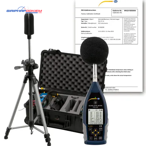 Máy đo độ ồn SPL ngoài trời PCE PCE-430-EKIT-ICA bao gồm Chứng nhận hiệu chuẩn ISO 31 PCE PCE-430-EKIT-ICA