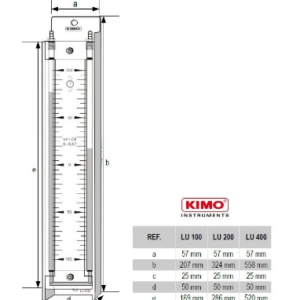 Áp kế chất lỏng chữ U, dạng đứng KIMO LU 100