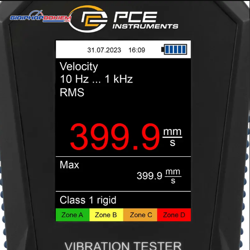 Máy đo gia tốc PCE PCE-VT 3900-ICA bao gồm Chứng nhận hiệu chuẩn ISO 38 Máy đo gia tốc PCE PCE-VT 3900-ICA bao gồm Chứng nhận hiệu chuẩn ISO