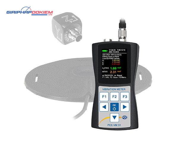 Máy đo gia tốc ba trục không có cảm biến PCE PCE-VM 31 15 Máy đo gia tốc ba trục không có cảm biến PCE PCE-VM 31
