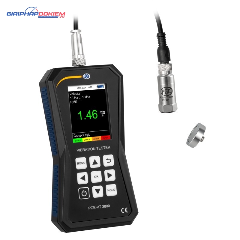 Máy đo gia tốc PCE PCE-VT 3800-ICA bao gồm Giấy chứng nhận hiệu chuẩn ISO 18 Máy đo gia tốc PCE PCE-VT 3800-ICA bao gồm Giấy chứng nhận hiệu chuẩn ISO