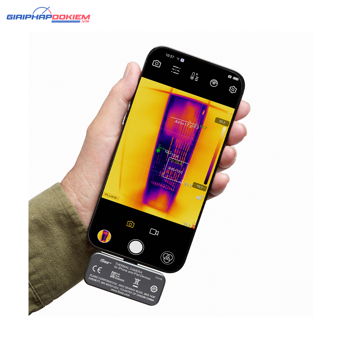 Camera nhiệt cho điện thoại thông minh Fluke iSee™ TC01B 31 Camera nhiệt cho điện thoại thông minh Fluke iSee™ TC01B