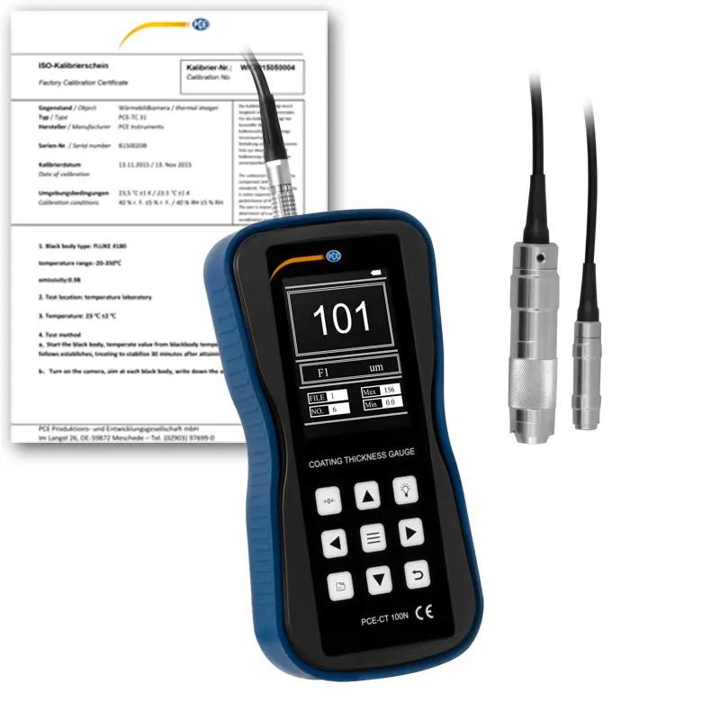 Máy đo độ dày PCE PCE-CT 100N-ICA bao gồm chứng chỉ hiệu chuẩn ISO 30 Máy đo độ dày PCE PCE-CT 100N-ICA bao gồm chứng chỉ hiệu chuẩn ISO