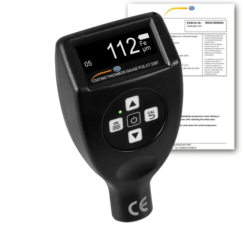 Máy đo độ dày PCE PCE-CT 22BT-ICA bao gồm chứng chỉ hiệu chuẩn ISO 18 Máy đo độ dày PCE PCE-CT 22BT-ICA bao gồm chứng chỉ hiệu chuẩn ISO