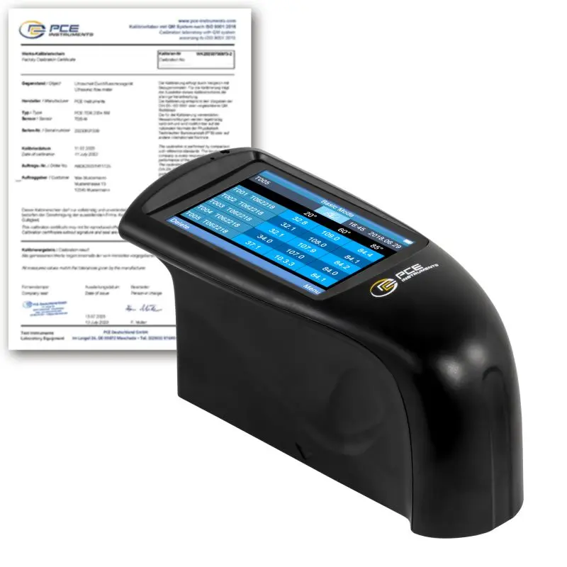Máy đo độ bóng PCE PCE-IGM 100-ICA bao gồm chứng chỉ hiệu chuẩn ISO 8 PCE-IGM 100-ICA