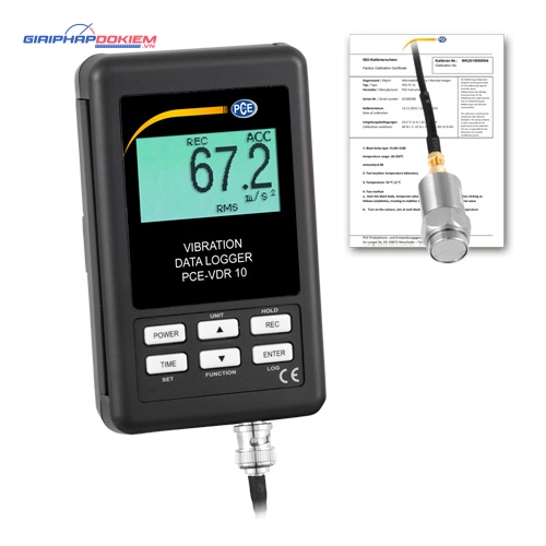 Máy đo gia tốc PCE PCE-VDR 10-ICA bao gồm Giấy chứng nhận hiệu chuẩn ISO 8 Máy đo gia tốc PCE PCE-VDR 10-ICA bao gồm Giấy chứng nhận hiệu chuẩn ISO