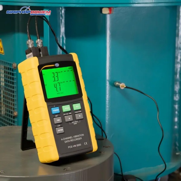 Máy đo gia tốc PCE PCE-VM 5000-ICA Bao gồm Chứng nhận hiệu chuẩn ISO 13 Máy đo gia tốc PCE PCE-VM 5000-ICA Bao gồm Chứng nhận hiệu chuẩn ISO