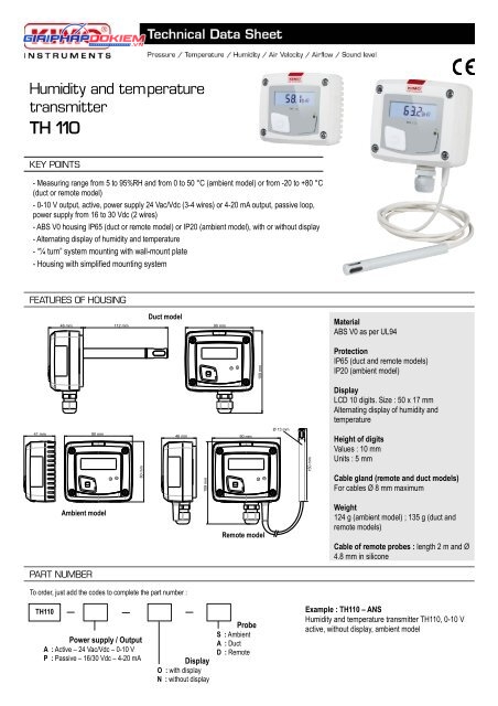 Máy đo nhiệt độ độ ẩm KIMO TH110 7 Máy đo nhiệt độ độ ẩm KIMO TH110