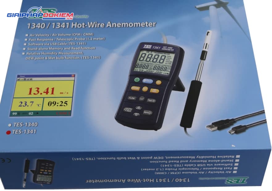 Máy đo tốc độ gió TES 1341 13 Máy đo tốc độ gió TES 1341