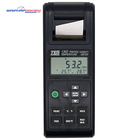 Máy đo nhiệt độ độ ẩm tích hợp máy in TES 1362 7 Máy đo nhiệt độ độ ẩm tích hợp máy in TES 1362