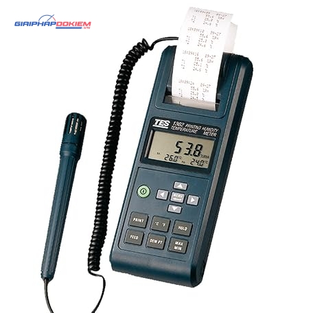 Máy đo nhiệt độ độ ẩm tích hợp máy in TES 1362 12 Máy đo nhiệt độ độ ẩm tích hợp máy in TES 1362