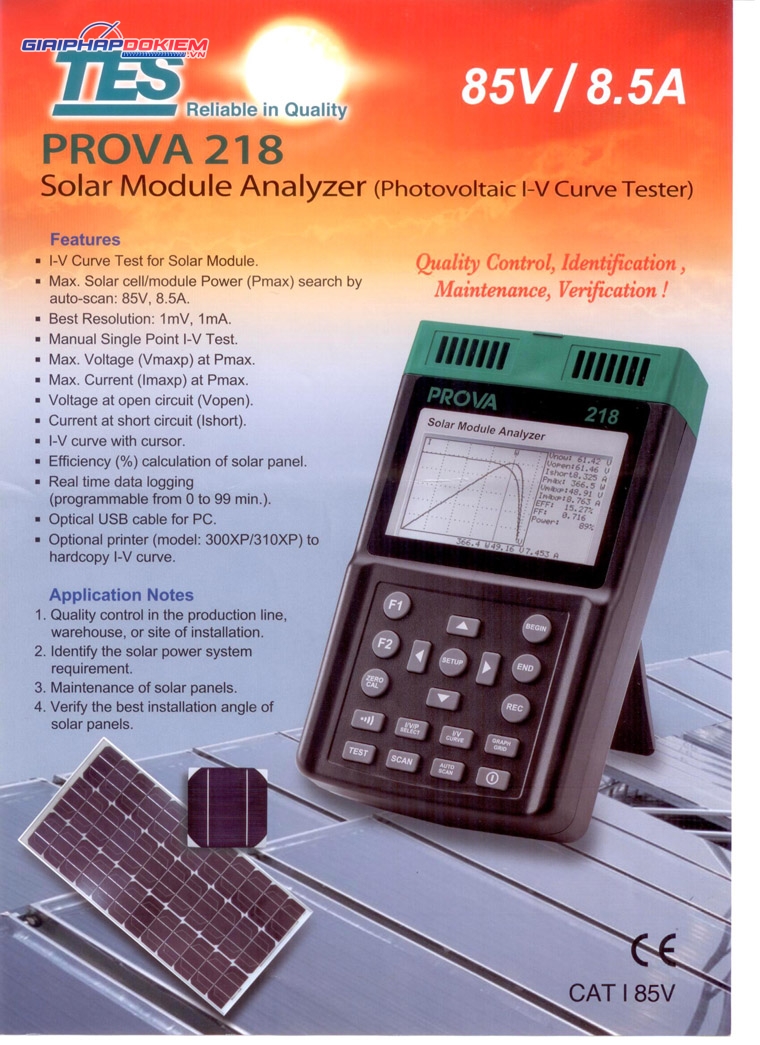 Máy phân tích PV PROVA 218 10 Máy phân tích PV PROVA 218