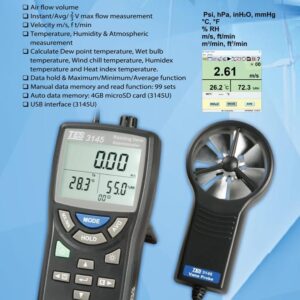 Máy đo tốc độ gió TES 3145U 10 Máy đo tốc độ gió TES 3145U