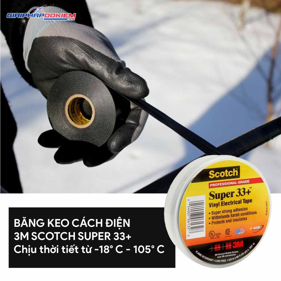 Băng keo cách điện vinyl 3M Scotch Super 33+ 4 Băng keo cách điện vinyl 3M Scotch Super 33+