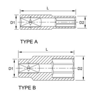Tuýp lục giác dài 1/2" TOPTUL BBEE 3 Tuýp lục giác dài 1/2