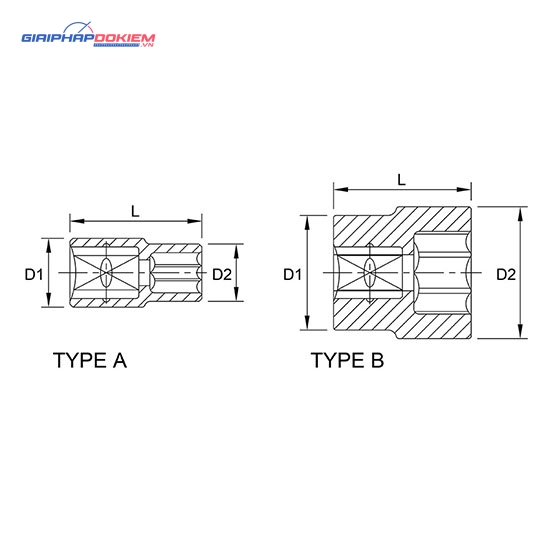 Tuýp lục giác 3/8" TOPTUL BBEA 2 Tuýp lục giác 3/8" TOPTUL BBEA