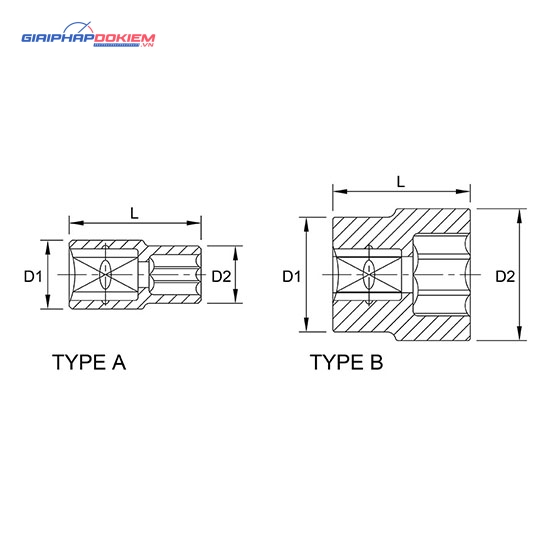 Tuýp lục giác 1" TOPTUL BAEA 2 Tuýp lục giác 1" TOPTUL BAEA