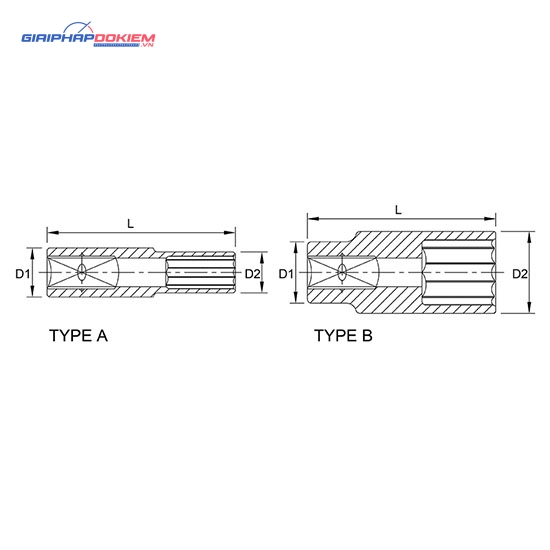 Tuýp bông dài 3/8" TOPTUL BAEF 2 Tuýp bông dài 3/8" TOPTUL BAEF