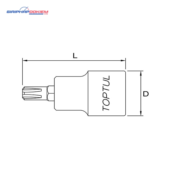 Tuýp mũi vít 1/2" TOPTUL BCQA 2 Tuýp mũi vít 1/2" TOPTUL BCQA
