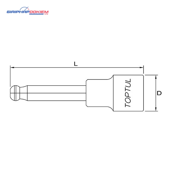 Tuýp đầu bi 1/2" Toptul BCPA 2 Tuýp đầu bi 1/2" Toptul BCPA