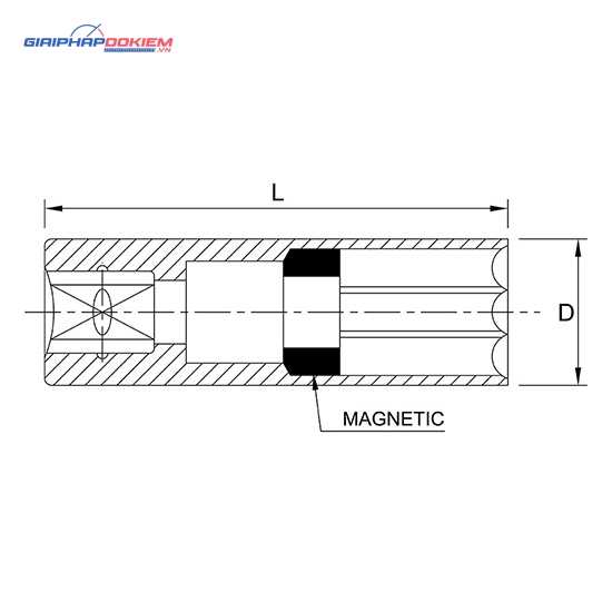 Tuýp mở bugi 1/2" có nam châm Toptul BAAV 2 Tuýp mở bugi 1/2" có nam châm Toptul BAAV