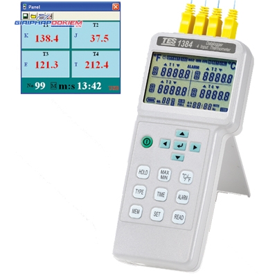 Máy ghi dữ liệu/đo nhiệt 4 kênh TES 1384 16 Máy ghi dữ liệu/đo nhiệt 4 kênh TES 1384