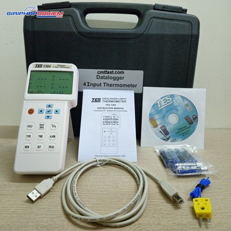 Máy ghi dữ liệu/đo nhiệt 4 kênh TES 1384 14 Máy ghi dữ liệu/đo nhiệt 4 kênh TES 1384