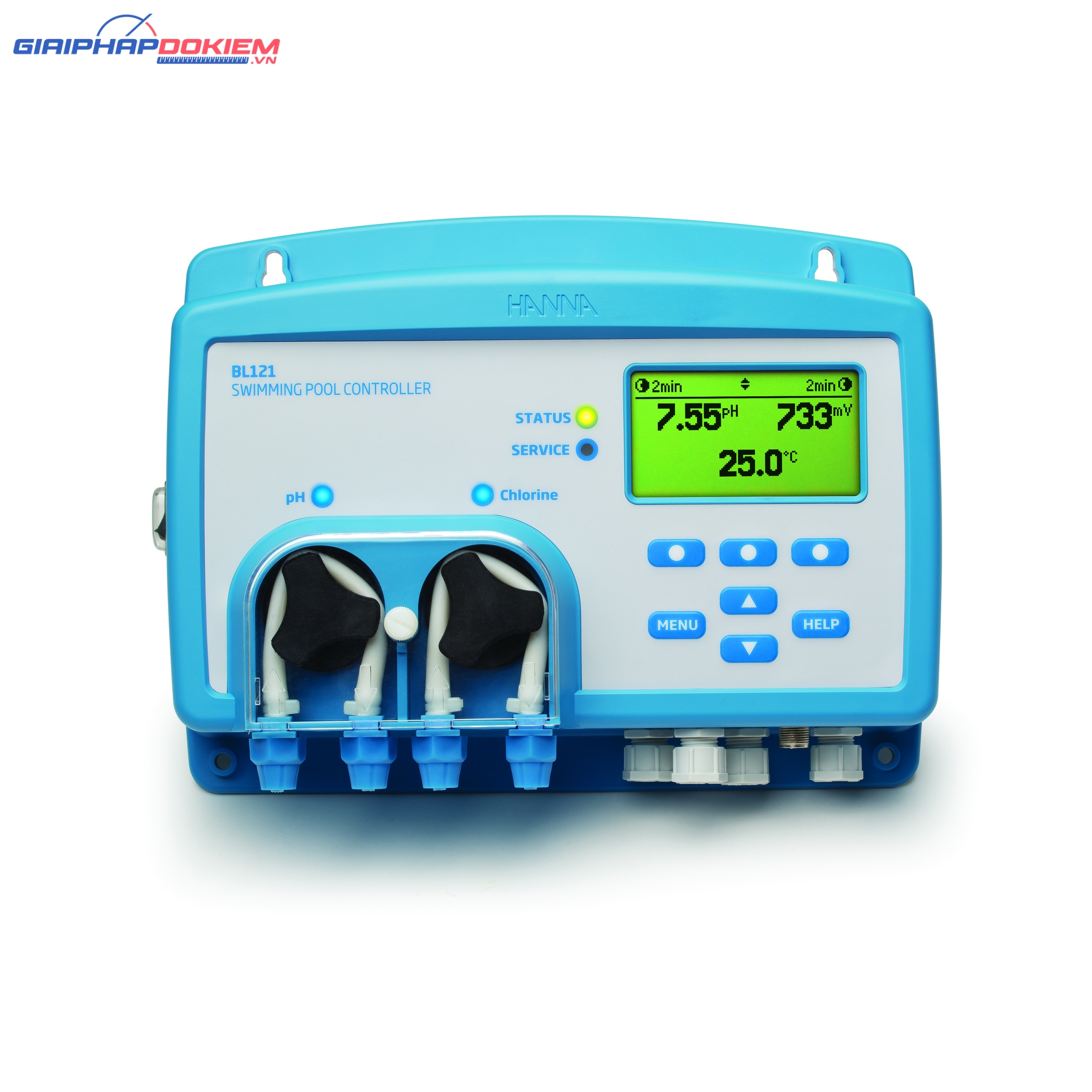 Bộ Điều Khiển (pH, ORP) Bể Bơi Với Máy Bơm Định Lượng Tích Hợp Hanna BL120 2 Bộ Điều Khiển (pH, ORP) Bể Bơi Với Máy Bơm Định Lượng Tích Hợp Hanna BL120
