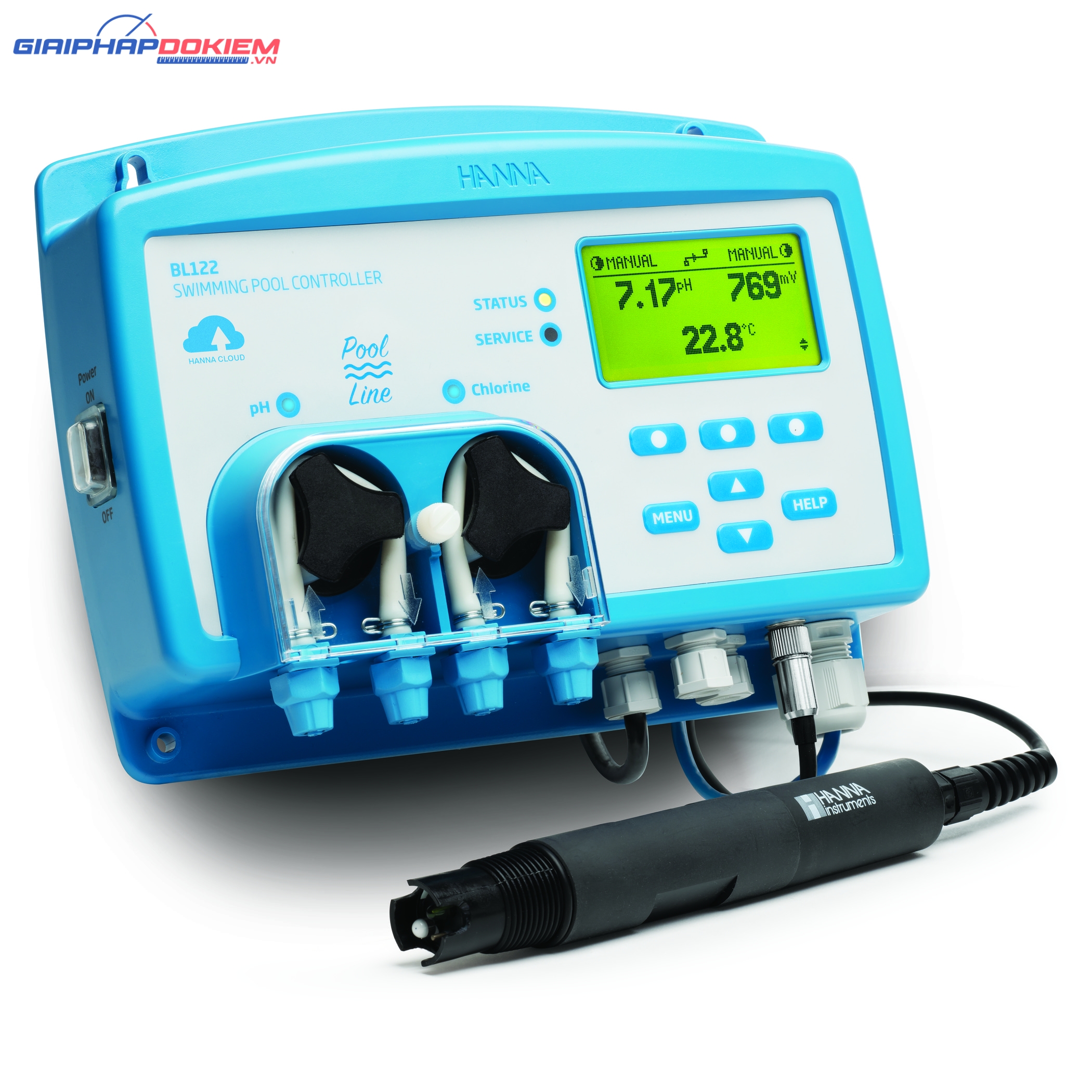 Bộ Điều Khiển pH/ORP Kết Hợp Bơm Và Ngõ Ra Analog (Hanna Cloud) Hanna BL123 1 Bộ Điều Khiển pH/ORP Kết Hợp Bơm Và Ngõ Ra Analog (Hanna Cloud) Hanna BL123