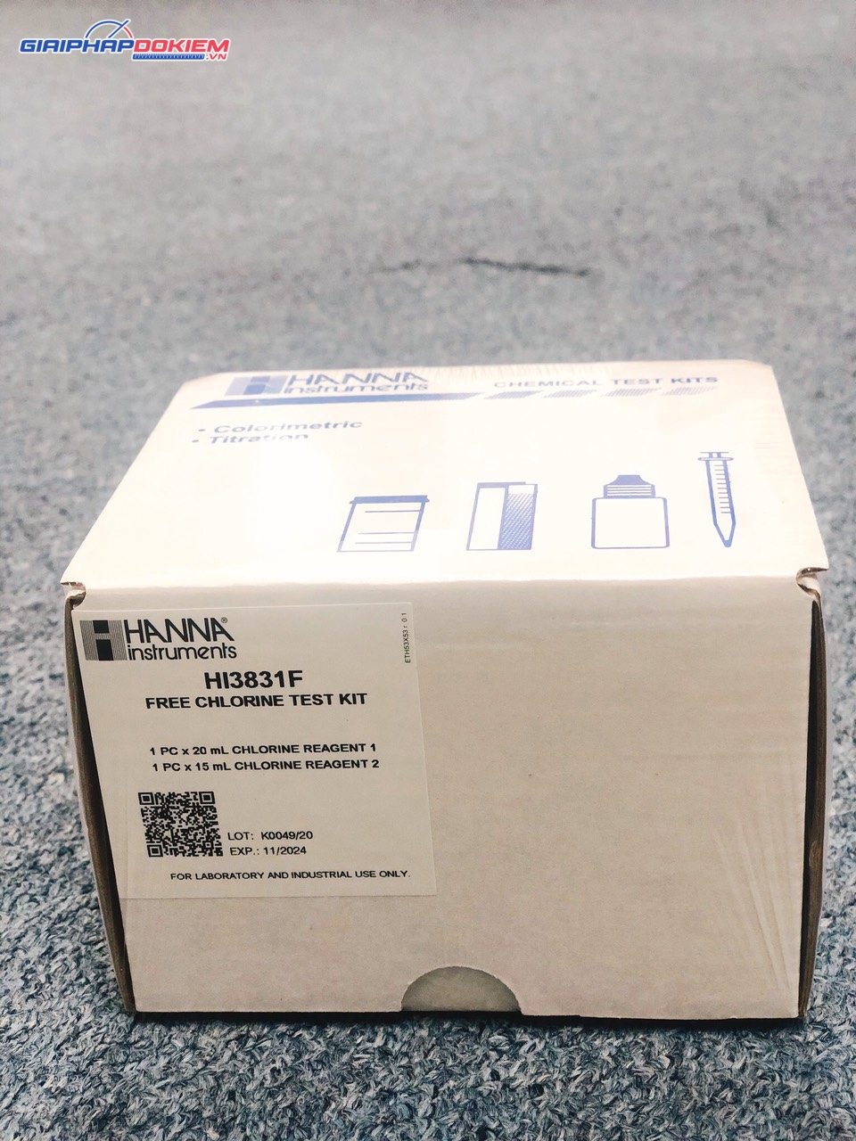 Bộ Dụng Cụ Đo Clo Dư, 50 Lần Đo Hanna HI3831F 2 Bộ Dụng Cụ Đo Clo Dư, 50 Lần Đo Hanna HI3831F