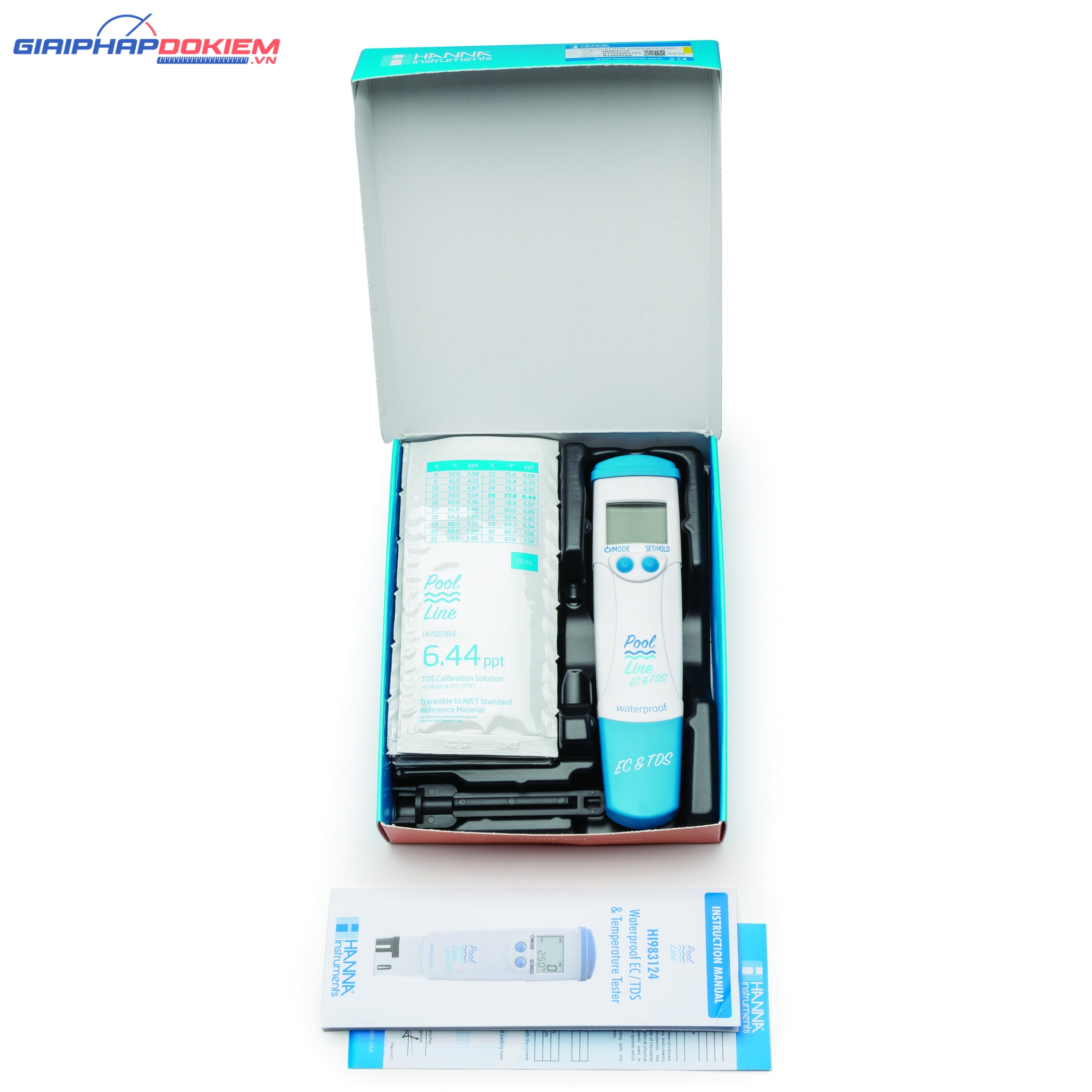 Bút Đo EC/TDS/Nhiệt Độ Cho Nước Hồ Bơi Hanna HI983124 5 Bút Đo EC/TDS/Nhiệt Độ Cho Nước Hồ Bơi Hanna HI983124