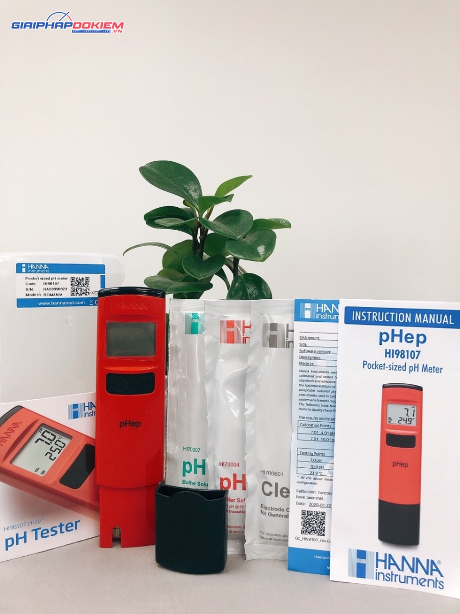 Bút Đo pH/Nhiệt Độ Với Độ Phân Giải 0.1pH Hanna HI98107 Bút Đo pH/Nhiệt Độ Với Độ Phân Giải 0.1pH Hanna HI98107