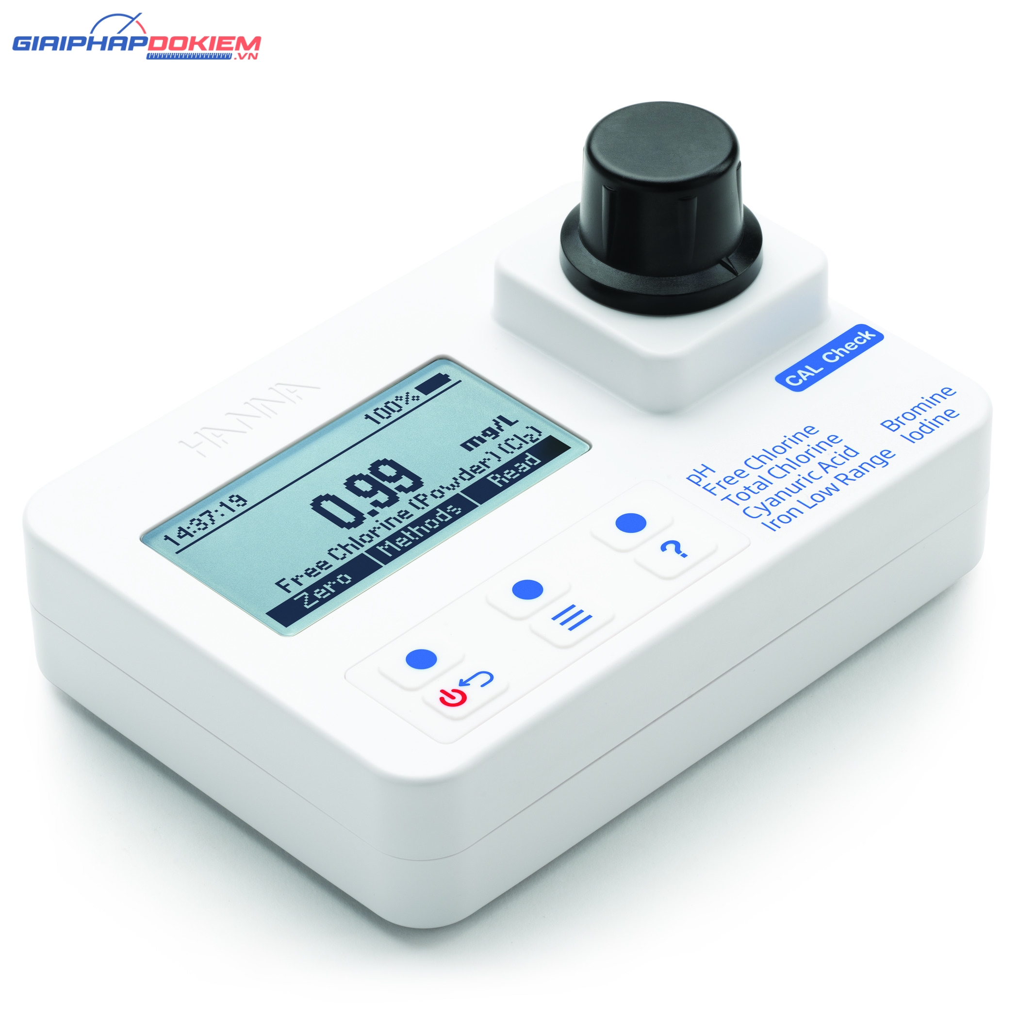 Combo Máy Đo Brôm, Clo, Axit Cyanuric, Iot, Sắt Và pH Kèm Dung Dịch Chuẩn CAL Check™ Hanna HI97101C 2 Combo Máy Đo Brôm, Clo, Axit Cyanuric, Iot, Sắt Và pH Kèm Dung Dịch Chuẩn CAL Check™ Hanna HI97101C