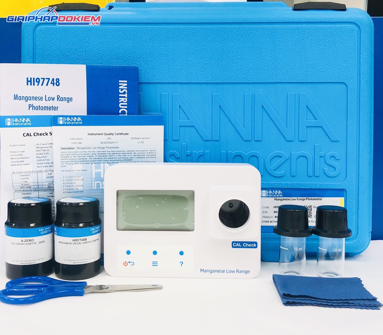 Combo Máy Đo Mangan Thang Thấp Kèm Dung Dịch Chuẩn CAL Check™ Hanna HI97748C 4 Combo Máy Đo Mangan Thang Thấp Kèm Dung Dịch Chuẩn CAL Check™ Hanna HI97748C